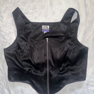 Black Sleeveless Bustier Crop Top